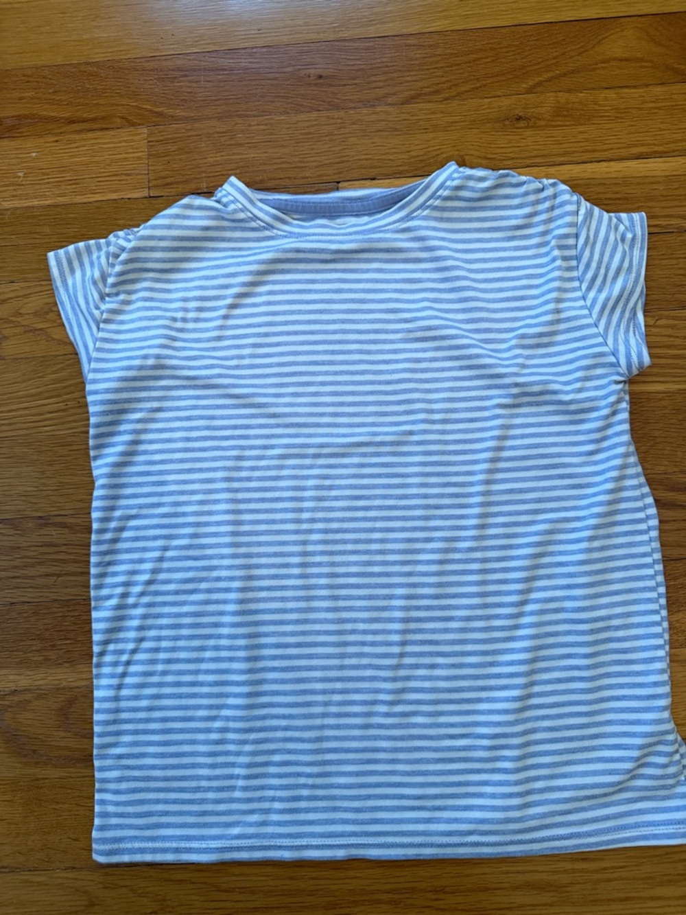 All In Motion Girls Striped Tee Size S 6/7 Blue White Short Sleeve Shirt